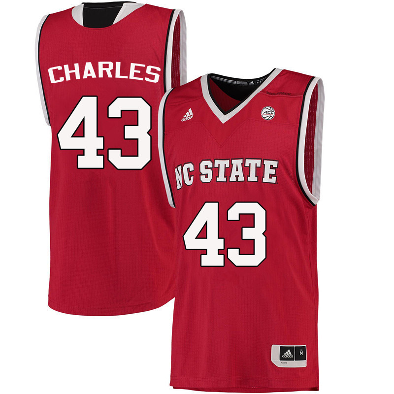 Men NC State Wolfpack #43 Lorenzo Charles College Basketball Jerseys-Red